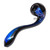 Dichroic Black Glass Sherlock Hand Pipe with Marble Accents