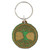 Tree of Life carved wood keychain decoration from above.