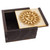 Etched Sun Wooden Box with lid sliding open.