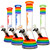 An assortment of colors of these Pride Collection Beaker Bongs. Color is reflected in the mouthpiece and logo.