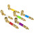 Brass Hand Pipe with Colored Chamber and Glow Rings, Assorted Colors