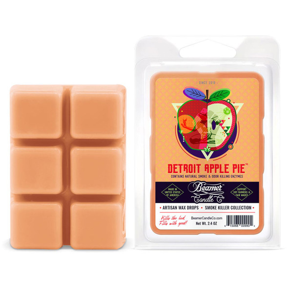 Beamer Candle Co. Detroit Apple Pie Odor Eliminating Wax Melts front and back