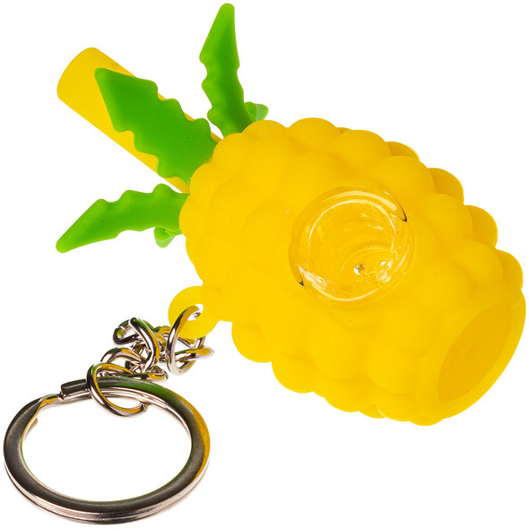 Mini Silicone Pineapple Keychain Pipe, Assorted Colors