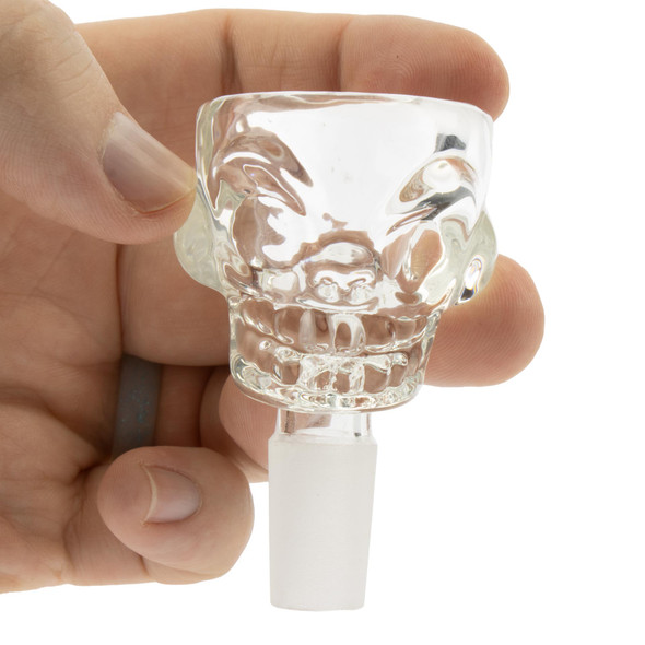 Hillside Glass 14mm Skull Bowl – Thick Glass Bong Slide for Dry Herb – Assorted Colors