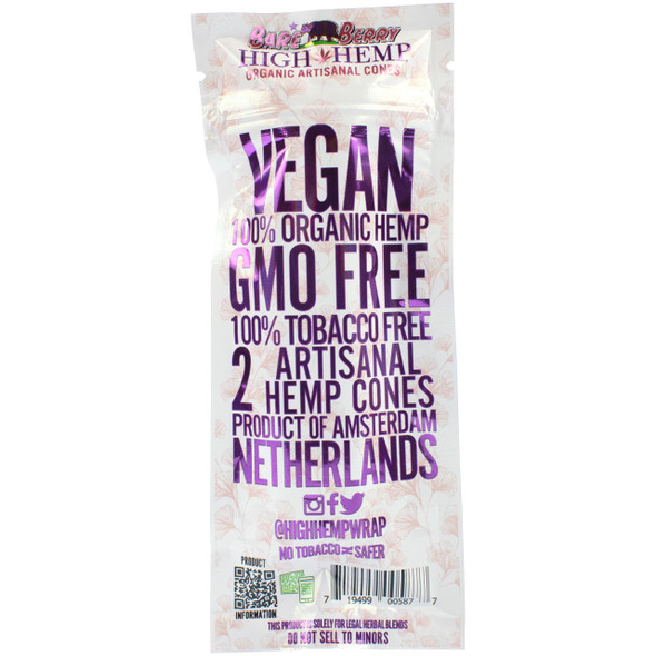 High Hemp Wrap Cones - Bare Berry Wraps Rolling Papers Taste Infused Papers