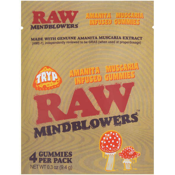  RAW Mindblowers 4600 mg Amanita Muscaria Infused Gummies, 4-Count 
