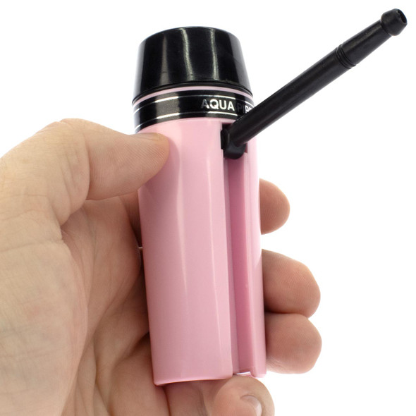 Pink Aqua Pipe in hand – Compact Collapsible Bubbler