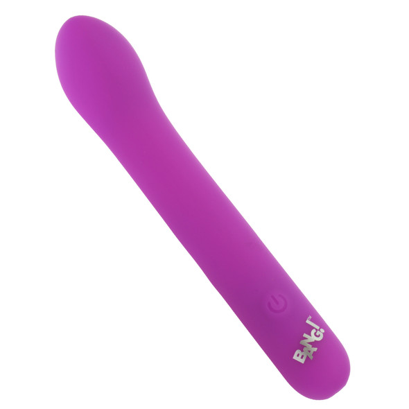 Bang! G-Spot Flexible Silicone Vibrator in purple with curved ergonomic design