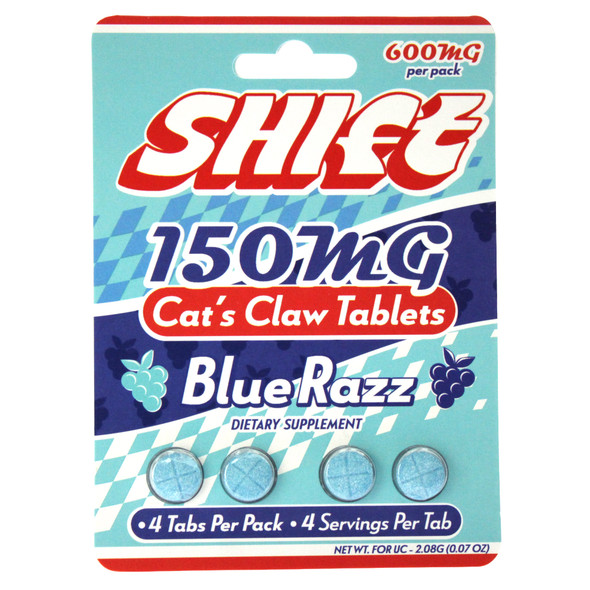 Shift Cat's Claw Tablet 4 Count - 600mg, Blue Razz