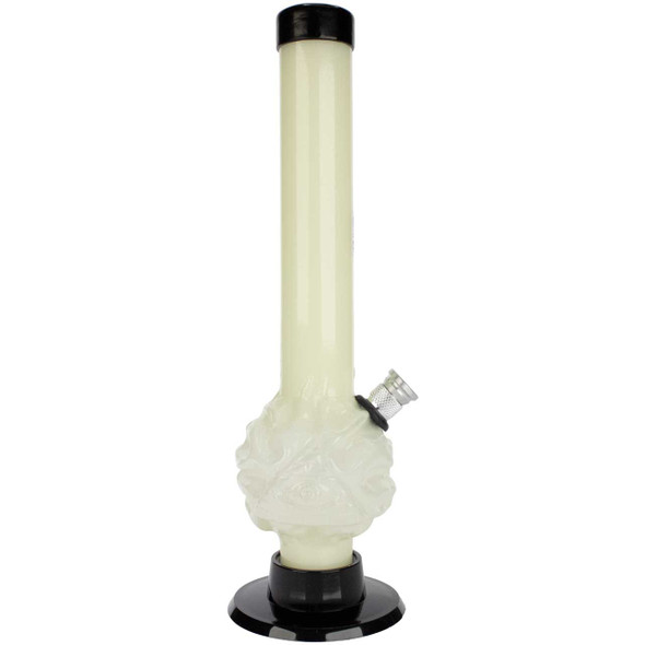 JM Enterprises 8" Illuminati All-Seeing Eye Acrylic Bubble Bong with 1" Mouthpiece - Glow-in-the-Dark