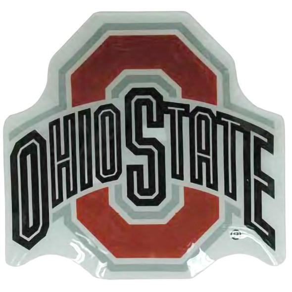 Top view of this large Ohio State Decorative Glass Platter.