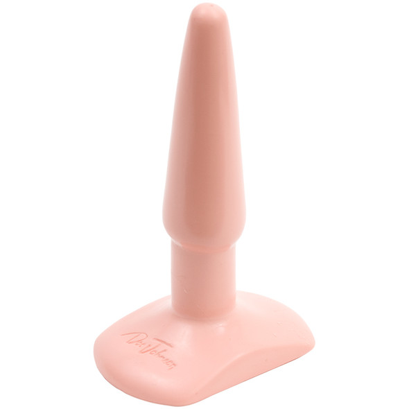 Quarter view of the Small Butt Plug in a white skin tone.