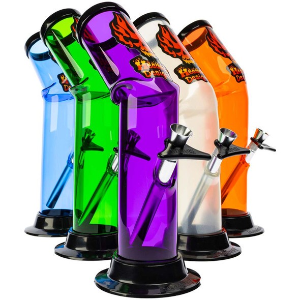  Headway 10" Lazy Boy Acrylic Bong with Pull Slide, Assorted Colors 