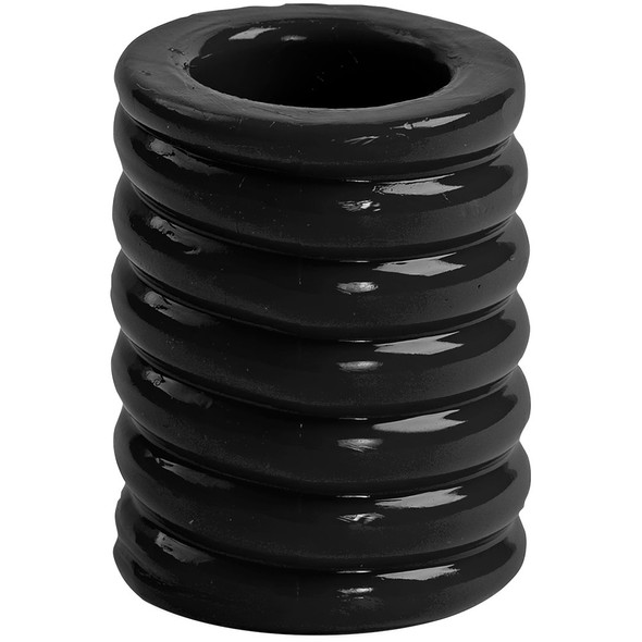 Titanmen Tools stretchable cock cage, in black.