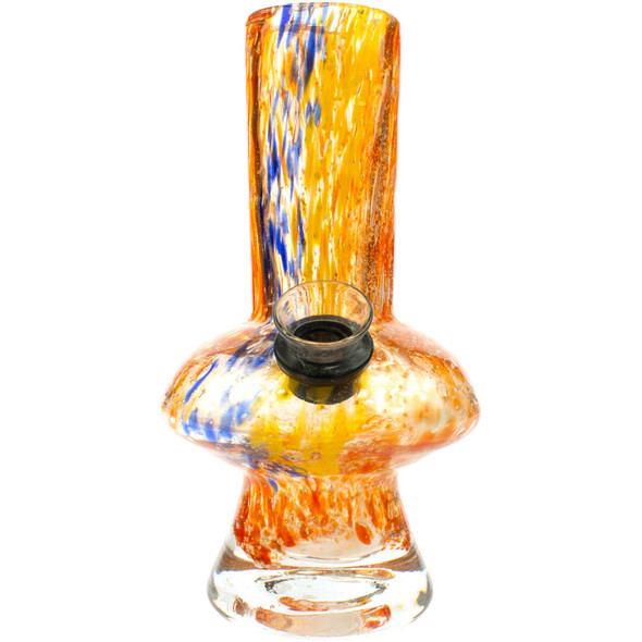 Front view of Attaglass 5.5 inch mini bong with mushroom-style soft glass body