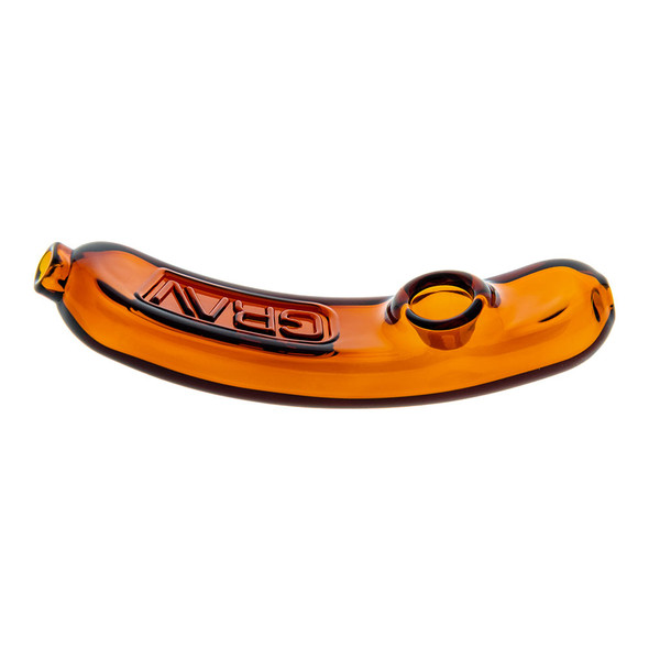High side view of a single amber Grav 5" Curved Steamroller.