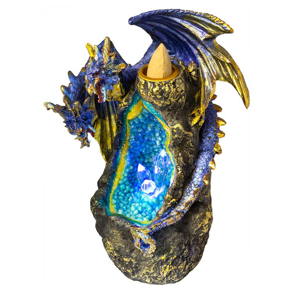 Dragon Crystal Geode Backflow Burner with LED light