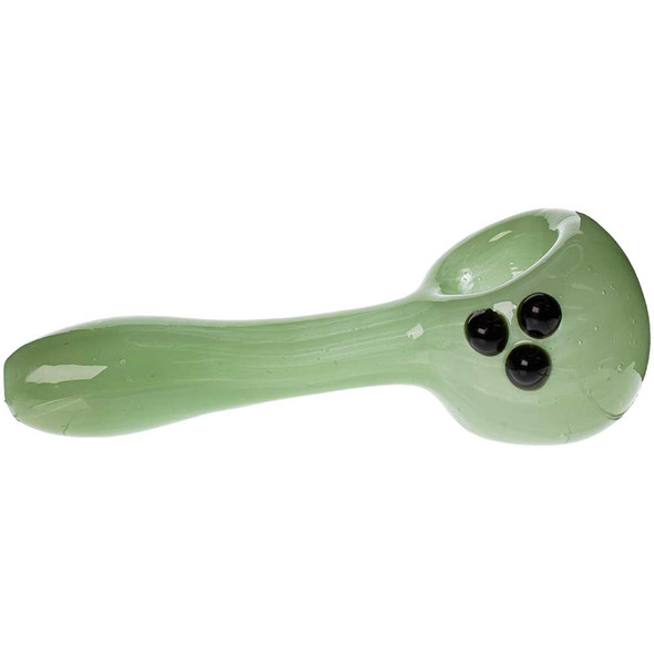 4" Slime Green Spoon Pipe with Dots