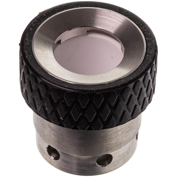 High quarter view of this SOC Peak Atomizer with its identifying metal ring.