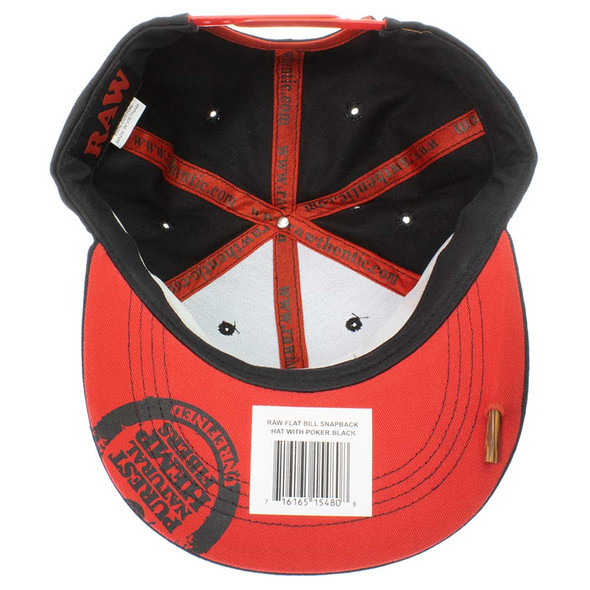 Flip this snap back upside down to reveal an official raw wooden poker and cone roller inside of the bill of the cap.