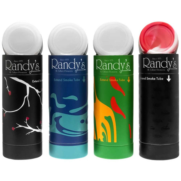 Randy's Pure Air Sploofs in four different styles. (Left to right: Cherry, Blue, Green, and Black.)
