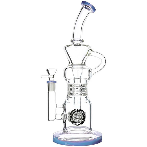 Flying Pig 12" Double Matrix Stemless Recycler, Blue