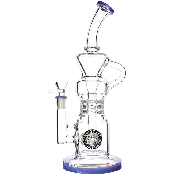 Flying Pig 12" Double Matrix Stemless Recycler, Violet