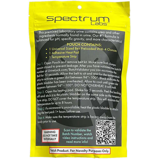 Directions on the back of a Quick Fix 6.4 Pro Belt Kit pouch.