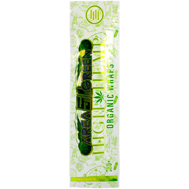 A sealed pack of High Hemp Area 51 Green Organic Wraps.
