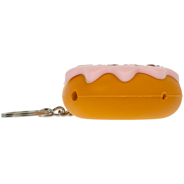 Side image of Silicone Donut Chillum Keychain Pipe.
