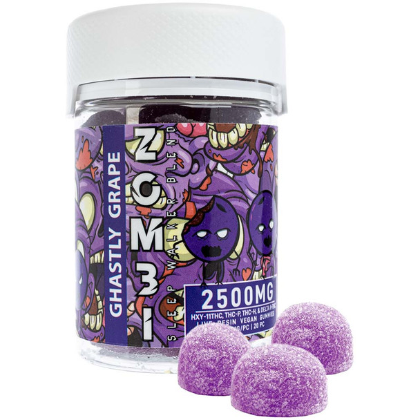 Zombi Ghastly Grape Live Resin  THC Gummies, 20 Count