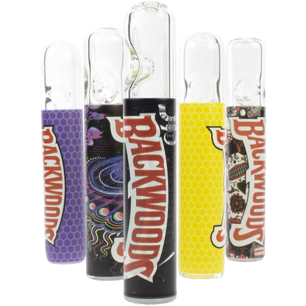 Backwoods 4" Glass Chillum – Assorted Graphic One-Hitter Pipe