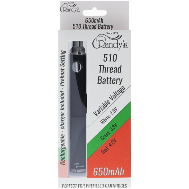  Randy's 650 mAh Twist Slim Pen Battery packaging