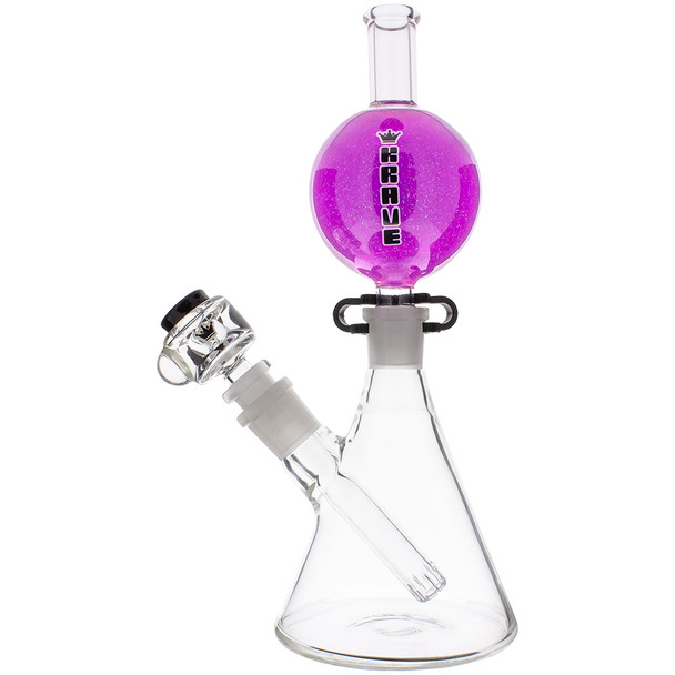 Krave 10" Freezer Glitter Ball Beaker Bong, Assorted Colors