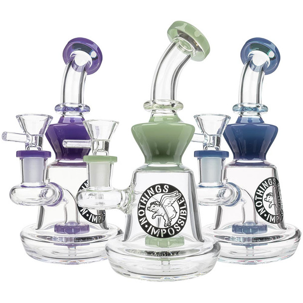 Flying Pig 7" Bell-Shaped Banger Hanger Bong Assorted Colors