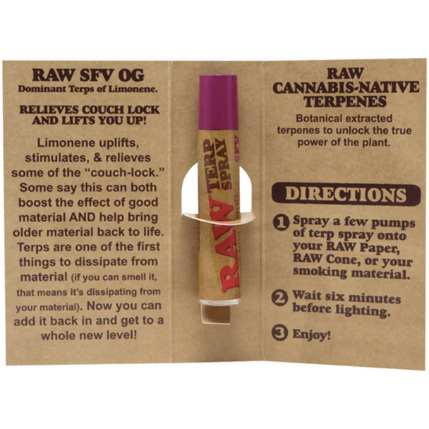 RAW SFV OG Terp Spray package