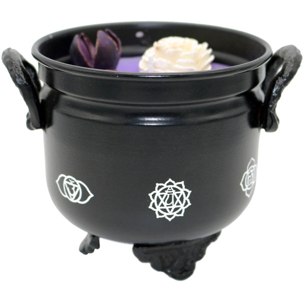 Lavender Scented Smudge Candle in a 7 Chakra Cauldron Front image