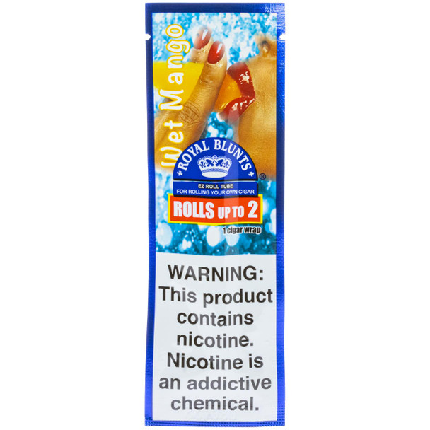 Single pack of Royal Blunts EZ Roll Tube Wet Mango flavored blunt wraps.