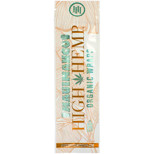 A sealed pack of High Hemp Maui Mango Organic Wraps.