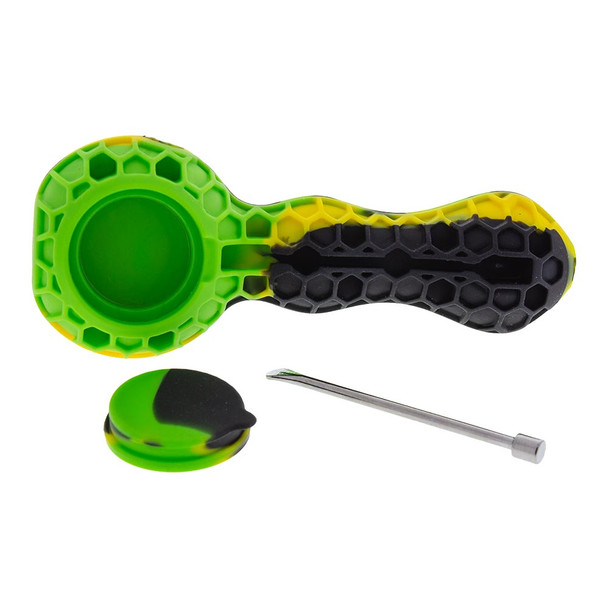 Stratus 4" Silicone Bee Dab Pipe Close Up