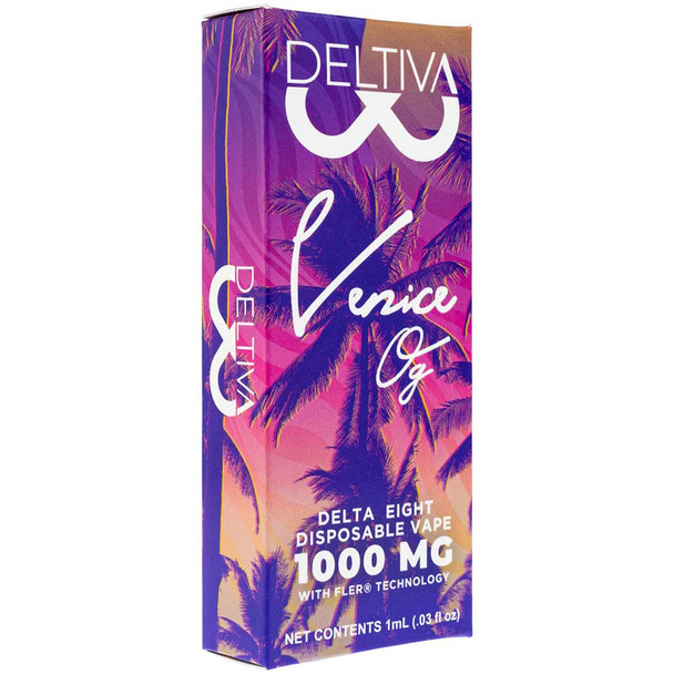 Box containing one Deltiva Venice OG Delta 8 Disposable.