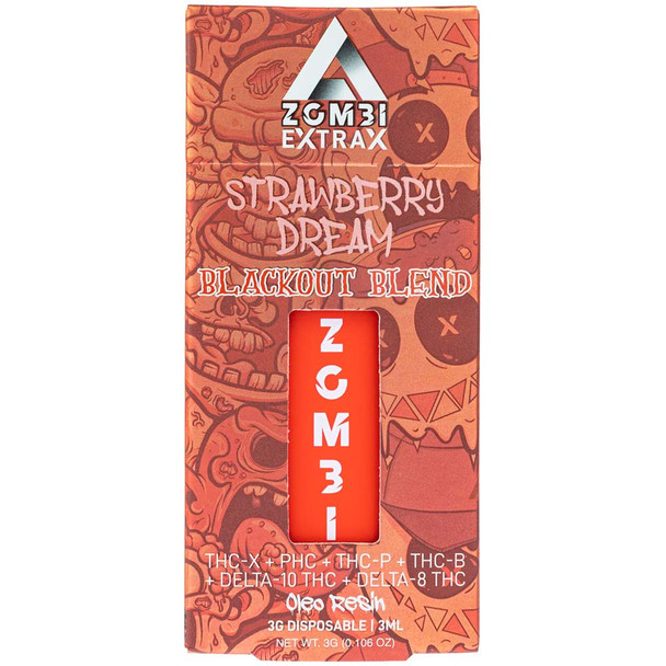 One boxed Zombi Extrax Strawberry Dream disposable pen.