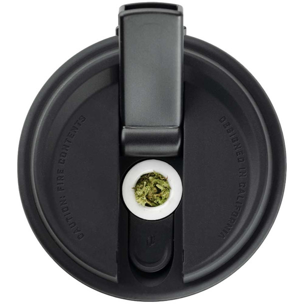 Top view of a Puffco Cupsy with the mouthpiece turned out.