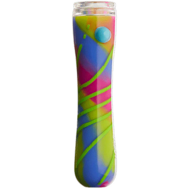 Profile view of a single Cotton Candy Lime Spiral shorty.