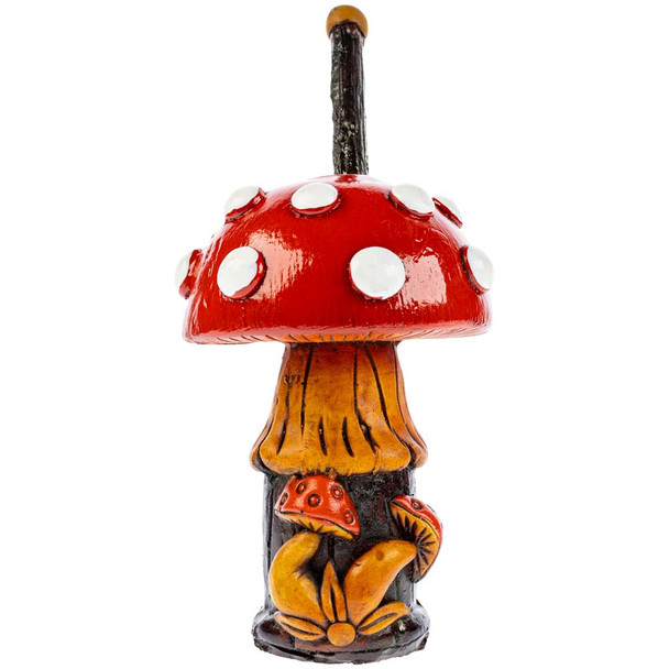 Front view of a single Red Mushroom Bowl pipe.