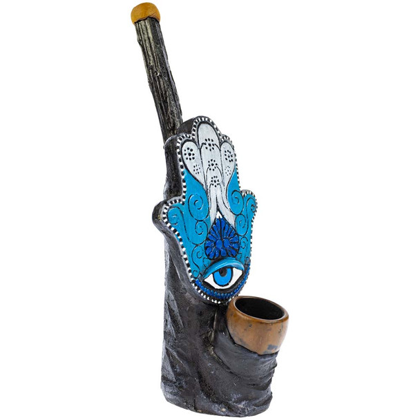 Hamsa Hand Sherlock Pipe angle image