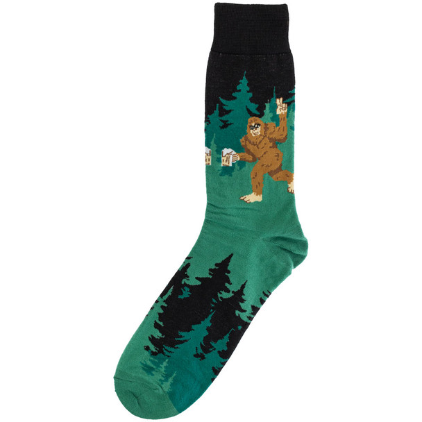 A single Big Foot Chill crew sock against a white background.