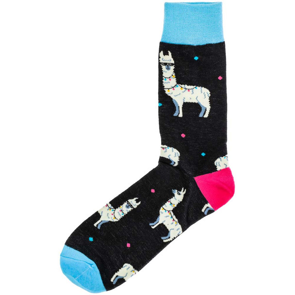 A single Party Llama sock on a white background.