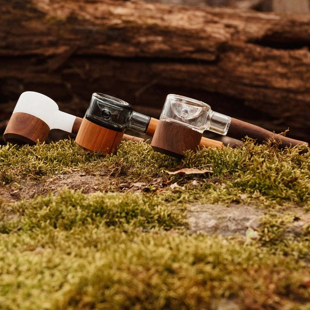 Afterswarm Spoon, Walnut Wood with Clear Glass Assorted Colors