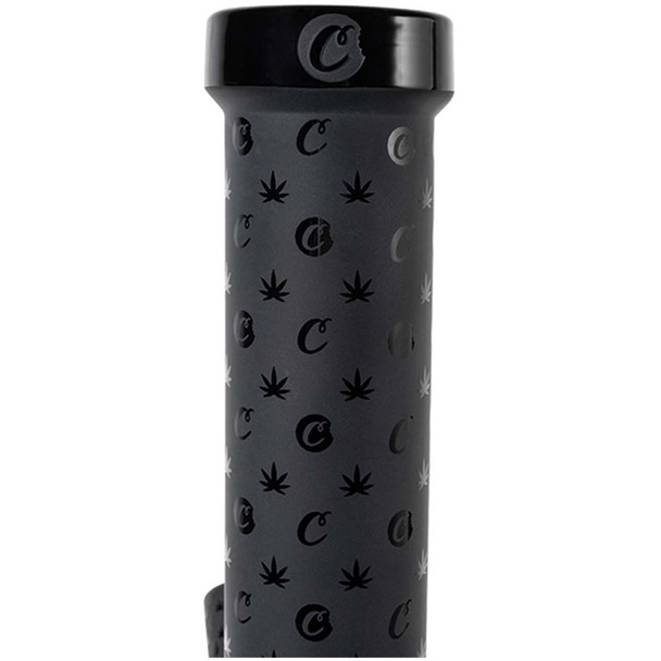 Cookies Cookie V Straight Bong - Black top bong close up image.